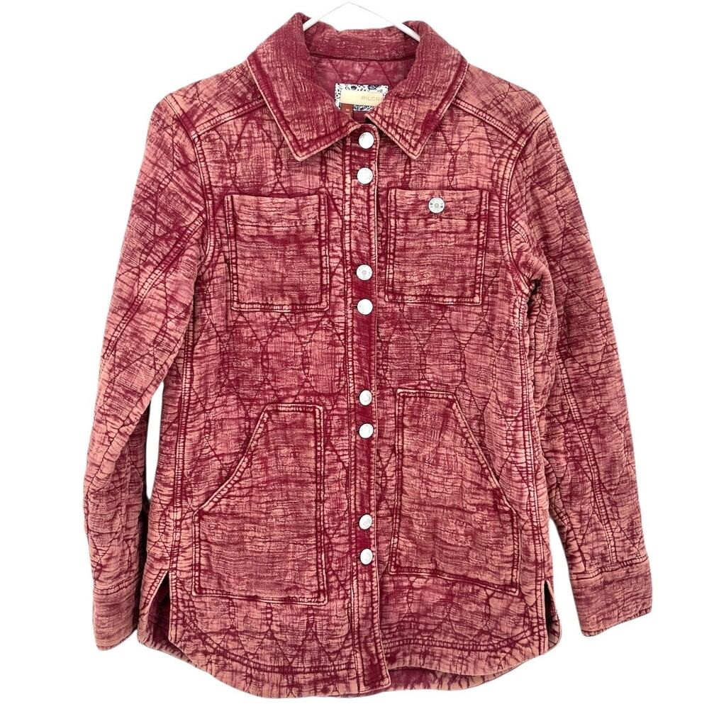Anthropologie Pilcro The Fielder Quilted Shacket Jacket Brick Red Women's XS
